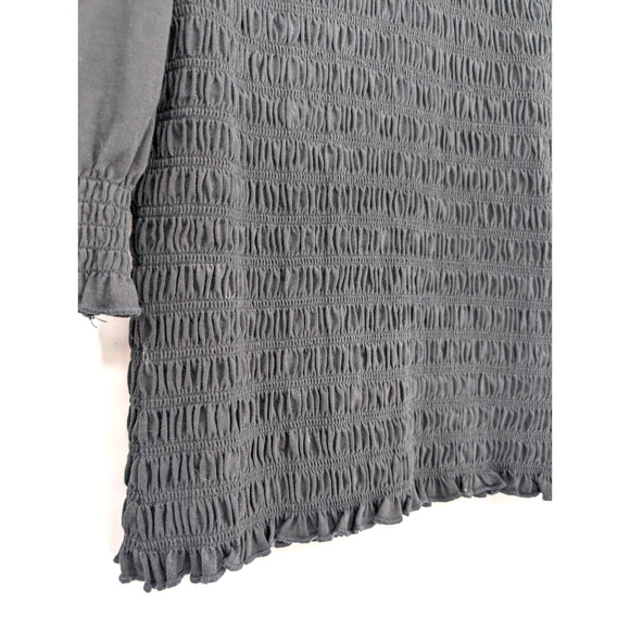 Veronica Beard Langston Smocked Puff Sleeve Ruffle Top Small Black Coquette Prep - Picture 6 of 12